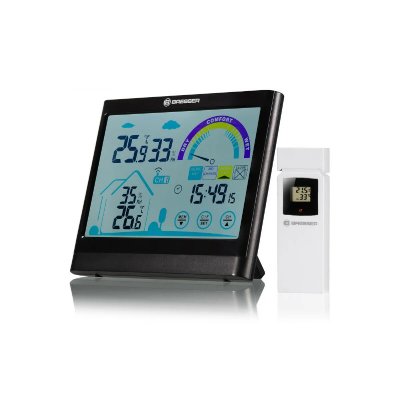BRESSER Thermo Hygrom&egrave;tre  VentAir avec &eacute;cran tactile Noir