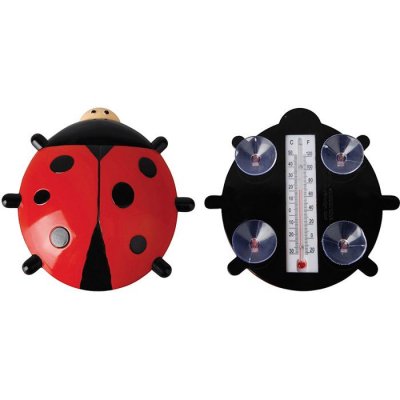 ESSCHERT DESIGN Thermom&egrave;tre coccinelle - L 4,6 x l 17 x H 17,1 cm - Rouge