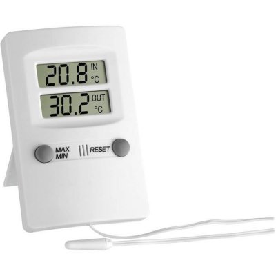 TFA DOSTMANN Thermom&egrave;tre digital d'int&eacute;rieur et d'ext&eacute;rieur 30.1009 - blanc