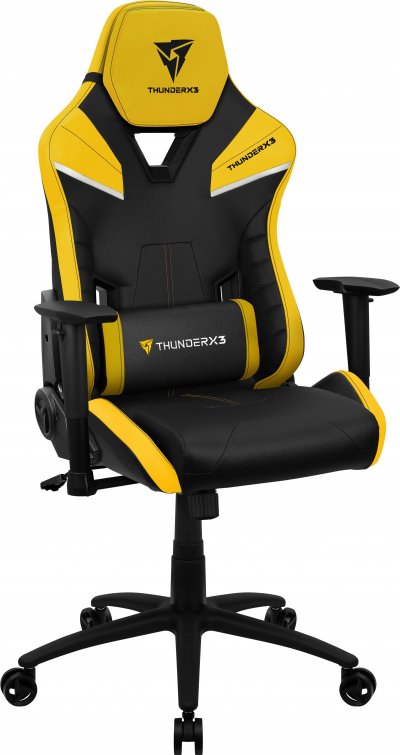  ThunderX3 TC5BY, Chaise Gamer Ergonomique, Coussins Amovibles, Air Tech, Jaune