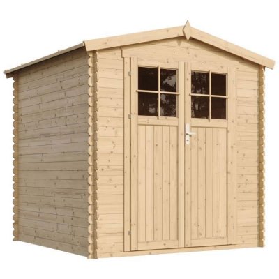 TIMBELA - ABRI de jardin en bois  M343F- maison de jardin en Pin / &eacute;pic&eacute;a- 206x216 cm/3,53 m&sup2;