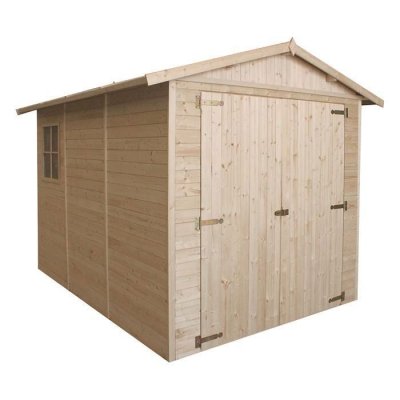 TIMBELA  M105 - GARAGE en bois Naturel - H222xL320xl244 cm / 6 m&sup2;
