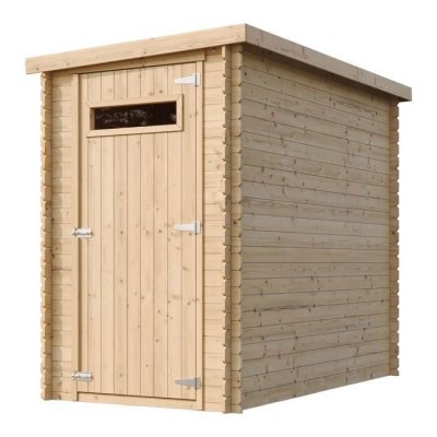 TIMBELA  M306A+M306G - Abri de jardin en bois - H198 x l239 x L144 cm / 2.63 m2 AVEC SOL TRAIT&Eacute;