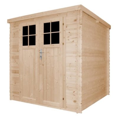 TIMBELA  M309F+M309G Abri de jardin en bois H200 x l204 x L204 cm / 3.53 m2 AVEC SOL TRAIT&Eacute;