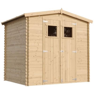 TIMBELA  M369+M369G Abri de jardin en bois AVEC SOL TRAIT&Eacute; - I236xL226xH218 cm / 4.33 m2