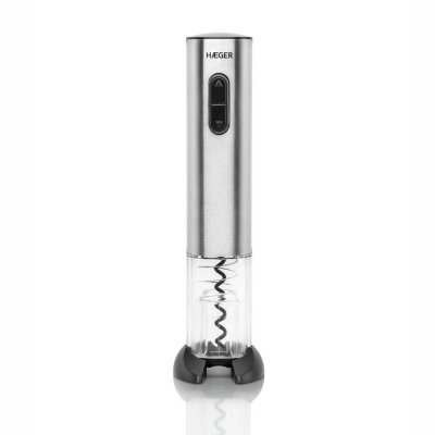 HAEGER Tire-bouchon &eacute;lectrique LUCCA - rechargeable, acier inoxydable