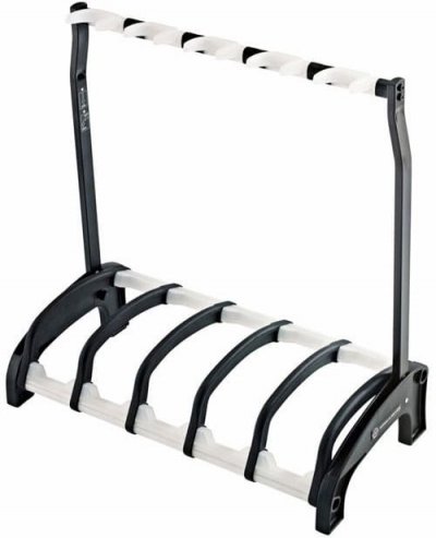 K&M TKM 17525 - stand pour 5 guitares, translucide