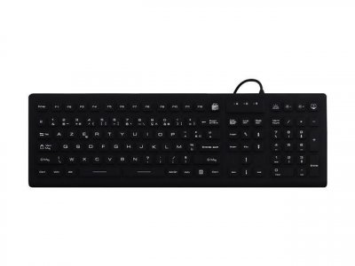 TNB  Clavier Filaire m&eacute;dical IP68 100% &eacute;tanche - AZERTY - Noir