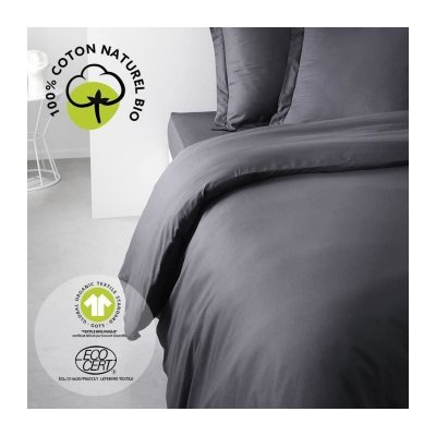 TODAY  - Housse de couette 100% coton bio organic - noir fusain 240X220