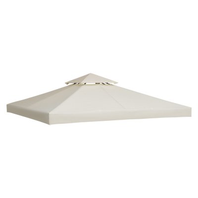 HOMCOM Toile de toit de rechange pour pavillon tonnelle tente 3x3m cr&egrave;me