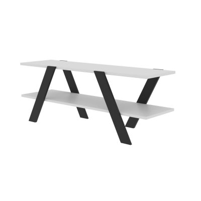 TOILINUX  - Meuble TV April - Blanc et Gris - April