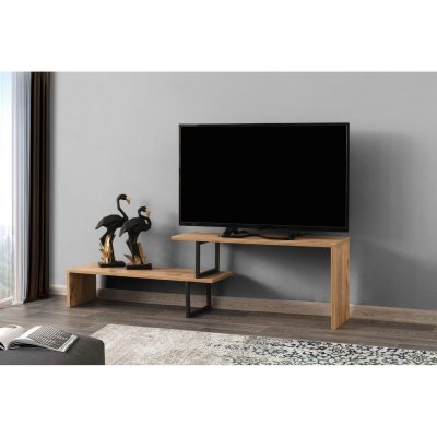 TOILINUX  - Meuble TV design industriel Ovit - 120 x 30 x 45 - Marron