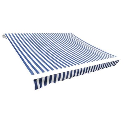 VIDAXL Toit d'auvent Toile Bleu et blanc 6x3 m (Cadre non inclus)