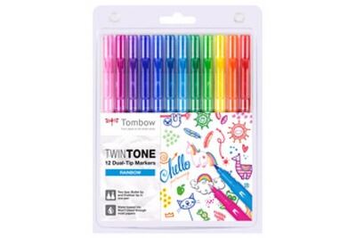 TOMBOW   feutre double pointe ""twintone"" rainbow, set de 12 noir