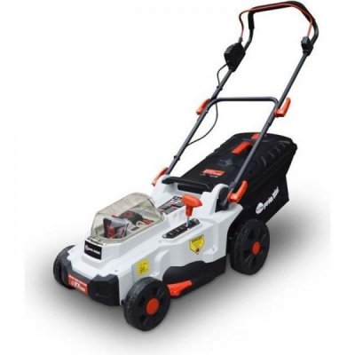 ELEM TECHNIC Tondeuse a Gazon a batterie 37cm 40V 2 20V 2Ah Moteur induction Fonction mulching TDE