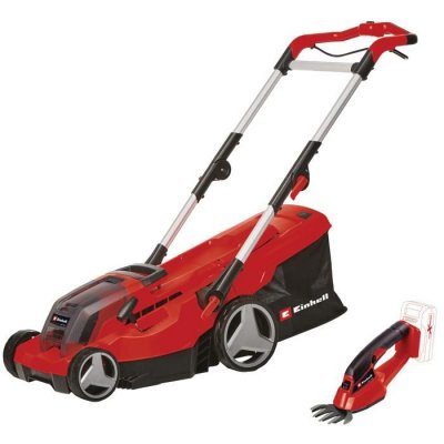 EINHELL Tondeuse &agrave; gazon sans fil GE-CM 36/37 Li + 2 batteries 3Ah + 2 chargeurs Power X-Change
