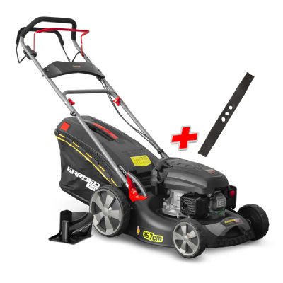 ELEM GARDEN TECHNIC Tondeuse thermique autotract&eacute;e 144.3cc - 46cm livr&eacute;e avec 2 lames + mulching - Gardeo Pro 
