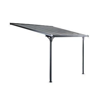 CONCEPT USINE Tonelle murale carport 3,75x3,05 m ferrato 11,44 m&sup2; - Gris