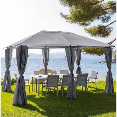 HESPERIDE Tonnelle de jardin Santorini 3 x 4 m Ardoise - Hesp&eacute;ride