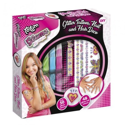 GENERIQUE Totum Creative Set Tattoo Nails And Glamz Hair 25x25 Cm Clair