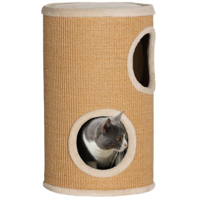 PAWHUT Tour &agrave; griffer pour chat Panneau de particules Marron