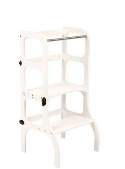 ETTE TETE Tour d'apprentissage - table step'n'sit blanc fermoirs laiton TWhB