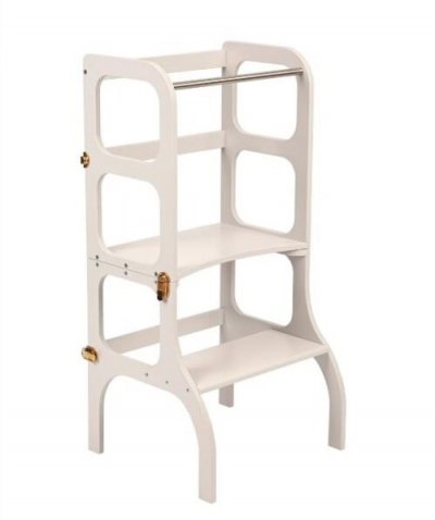 ETTE TETE Tour d'apprentissage - table step'n'sit gris clair fermoirs dor&eacute;s TGrG