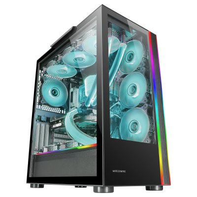 MARS GAMING Tour Gaming Custom XXL E-ATX MC-ULTRA Noir Double Bande LED ARGB Verre tremp&eacute;