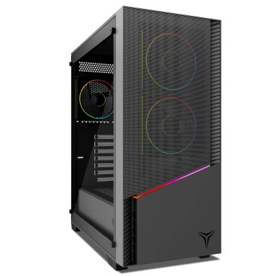 YEYIAN Tour Pc Gaming Atx  Elara Ycm-apela-m1, Verre Tremp&eacute;, Acier Noir, 4 Ventilateurs