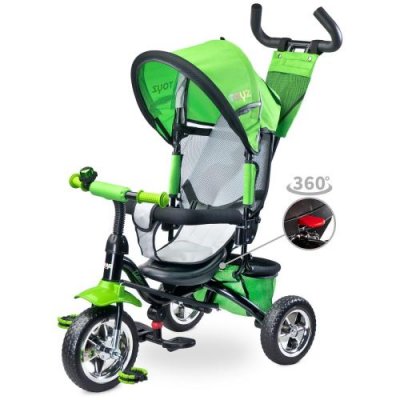 TOYZ  TIMMY Tricycle &eacute;volutif 3 en 1 avec canne directionnelle Vert