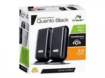 TRACER  Quanto Black Enceintes st&eacute;r&eacute;o USB 2.0 5 W