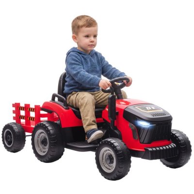 AIYAPLAY Tracteur &Eacute;lectrique Enfant Avec Remorque Amovible Et T&eacute;l&eacute;commande Nombreux Effets