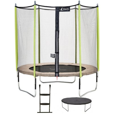 KANGUI Trampoline de jardin 244 cm + filet de s&eacute;curit&eacute; + &eacute;chelle + b&acirc;che de protection