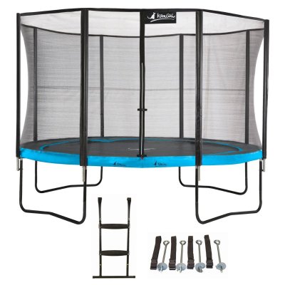 KANGUI Trampoline de jardin 365 cm + filet de s&eacute;curit&eacute; + &eacute;chelle + kit ancrage PUNCHI