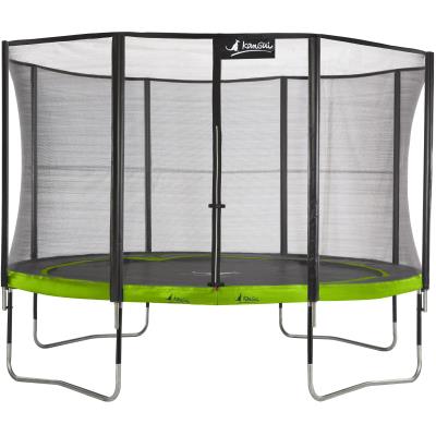 KANGUI Trampoline de jardin 365 cm + filet de s&eacute;curit&eacute; punchi vert 360