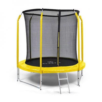 KLARFIT Trampoline - Jumpstarter - 120 kg max. - Surface de saut : 195 cm - Protection optimale - jaune
