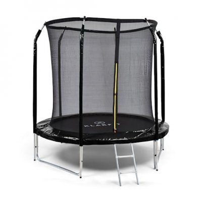 KLARFIT Trampoline - Jumpstarter - 120 kg max. - Surface de saut : 195 cm - Protection optimale - noir 
