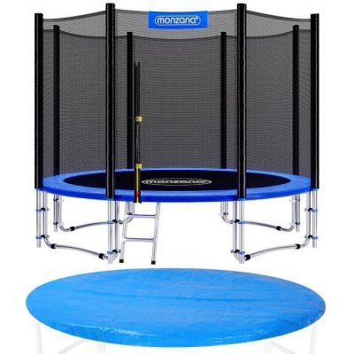 MONZANA Trampoline &Oslash;305cm avec filet de s&eacute;curit&eacute; T&Uuml;V S&Uuml;D GS Couverture
