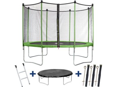 HABITAT ET JARDIN Trampoline ""Yoopi"" - &Oslash; 4.25 m - Avec Filet + Echelle + Couverture + Kit d'ancrage