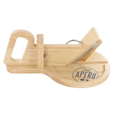 THE HOME DECO FACTORY Trancheuse &agrave; charcuterie en bois - 30 x 20 cm - Ronde