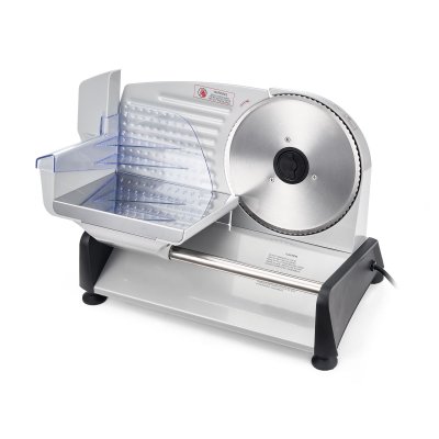 VEVOR Trancheuse Electrique 200W Epaisseur R&eacute;glable 0-1,5cm Pour Viande Congel&eacute;e