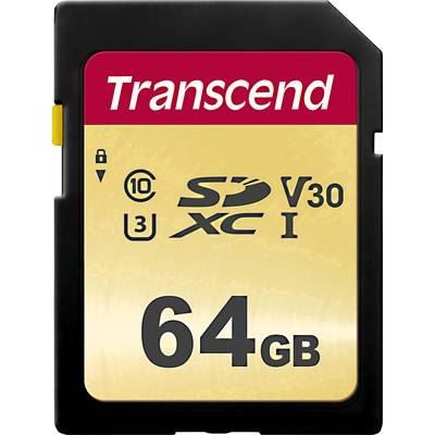 TRANSCEND  ts64gsdc500s carte m&eacute;moire sdxc 64 go uhs-i u3 (gold) 