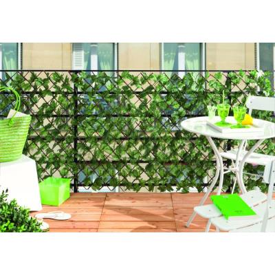 INTERMAS Treillis brise-vue - Osier et feuilles synth&eacute;tiques - 1x2m