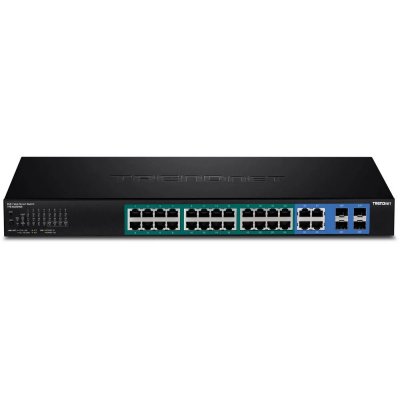 TRENDNET  28-port gigabit web smart poe+ switch (370w) noir