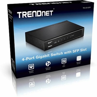 TRENDNET  4-port gigabit switch with sfp noir