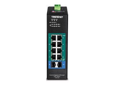 Trendnet Ti-PG102i Commutateur industriel Gigabit g&eacute;r&eacute; PoE+ 10 ports