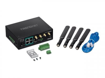 TRENDNET  TI-WP100 Routeur Industriel sans Fil Gigabit PoE+ AC1200, Noir