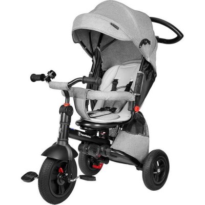 HYPERMOTION Tricycle Evolutif Enfant 1 &agrave; 5 ans -  - Habillage Pluie Roue Pomp&eacute;e Si&egrave;ge Pivotant - Gris