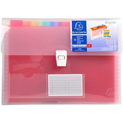 EXACOMPTA Trieur Valisette Pp 13 Compartiments Crystal 33x25cm Cristal