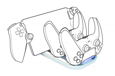 BIGBEN Triple chargeur  pour console Playstation Portal et manettes DualSense PS5 Blanc 